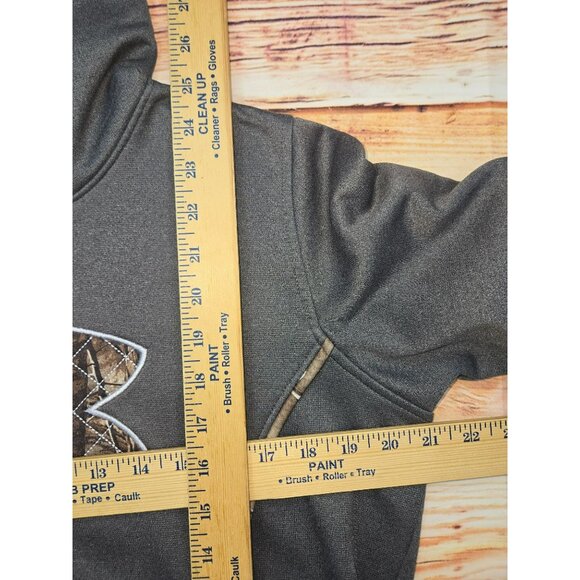 Under Armour Mens Loose Fit Grey Hoodie Medium Camo Logo - Picture 7 of 7